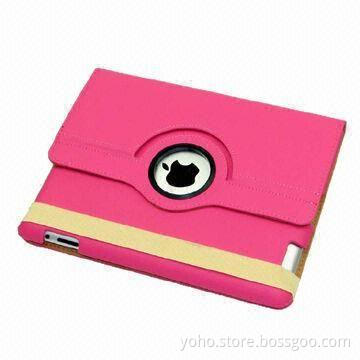 Pink 360 Degrees Case, Suitable for iPad 2 and iPad 3, Supports Auto-on/Off Feature